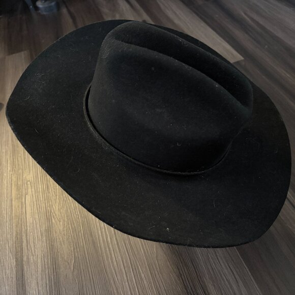 Potrero Hats 100% Sheep Wool Synthetic Sweat Band Jalisco MX Black 56 Size 7 - Picture 13 of 13